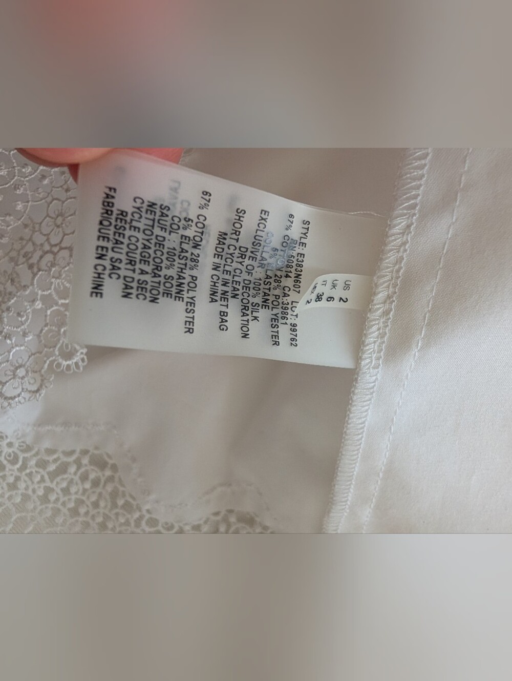 NWT Elie Tahari White Sammy Dress Beaded Floral Collar Short Sleeve Sz 2 - Picture 11 of 13